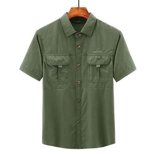 Chemise De Pêche À Séchage Rapide Pour Hommes,Chemise D'été,Chemise De Randonnée,Chemise Cargo De L'armée,Vêtements De Chasse Et D'escalade Pour Hommes