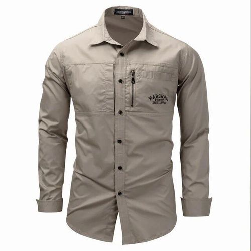 Chemise En Coton Respirant À Manches Longues Pour Hommes,Chemise,Sports De Plein Air,Escalade,Équitation,Randonnée,Travail,Y-Shirt