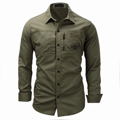 Chemise En Coton Respirant À Manches Longues Pour Hommes,Chemise,Sports De Plein Air,Escalade,Équitation,Randonnée,Travail,Y-Shirt