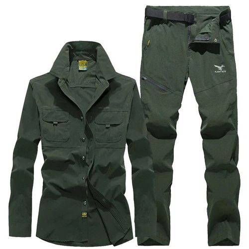 Chemise À Manches Longues Élastique À Séchage Rapide Pour Hommes,Ensemble Décontracté,Pantalon Respirant,Sports De Plein Air,Canadisme,Été
