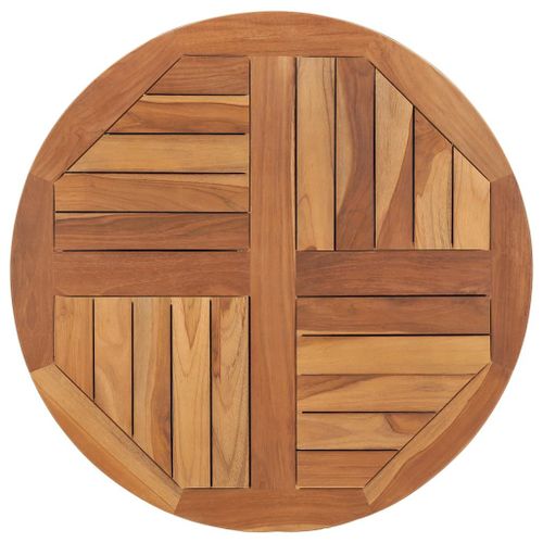 Dessus De Table Bois De Teck Solide Rond 2,5 Cm 70 Cm