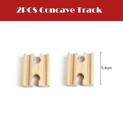 Couleur 2pcs Concave Toutes Sortes De Chemin De Fer En Bois De Hêtre, Jouet Éducatif Pour Enfant, Voie Ferrée, Compatible Avec Les Accessoires De Marque,