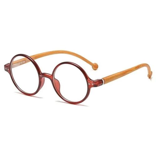 Lunettes De Lecture Rondes À La Mode Pour Hommes Et Femmes,Lunettes Presbytes D'aspect Bois,Charnière Sping,Confort De Renouvellement Classique - Type Red Yellow Leg #A