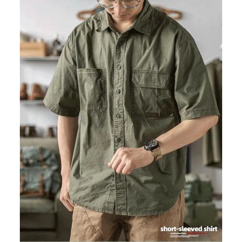 Chemise À Manches Courtes Pour Homme,Vêtement De Travail Décontracté,En Coton,Multi-Poches,Pour L'extérieur,Le Trekking,Le Camping,Été