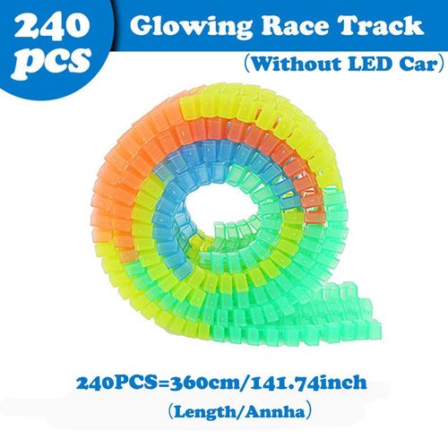 Couleur 240pcs Pistes Petites Voitures À Led Et Morceaux De Circuits Coloré, Pour Enfant, Véhicule Lumineux Et Électronique, Jouet Avec Lumières Clignotantes, Bricolage, Fantaisie, Pistes Avec Plusieurs Pièces À Assembler,