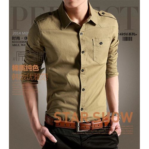 Chemise Pour Hommes,Coton Respirant,Chemise Tactique,Slim Décontracté,À Manches Longues,Chemises De Travail Cargo Fines