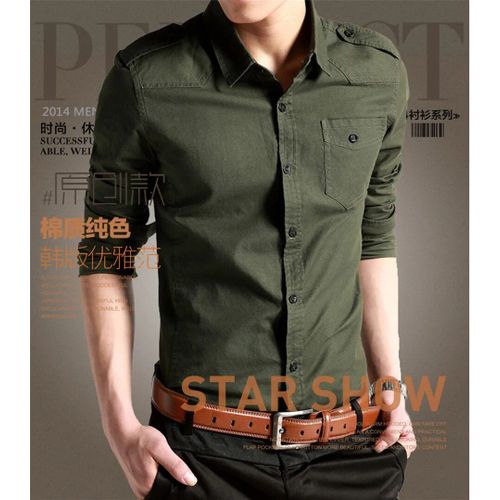 Chemise Pour Hommes,Coton Respirant,Chemise Tactique,Slim Décontracté,À Manches Longues,Chemises De Travail Cargo Fines