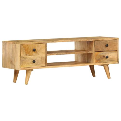 Meuble Tv 110x35x40 Cm Bois Massif De Manguier - Vidaxl