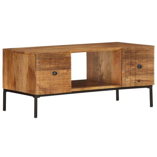 Table Basse 90x45x40 Cm Bois De Manguier Massif