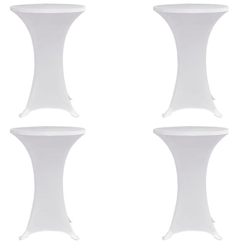Housses Élastiques De Table Ø 70 Cm Blanc 4 Pcs Vidaxl