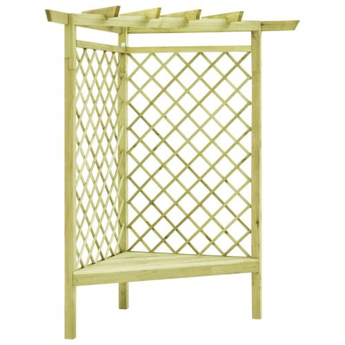 Vidaxl Pergola D'angle Avec Siège 130x130x197 Cm Pin Imprégné