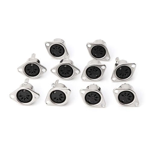10pcs 3/4/5/6/7/8pin Panel Mount Femelle Jack Din Adaptateur Midi Câble Connecteur