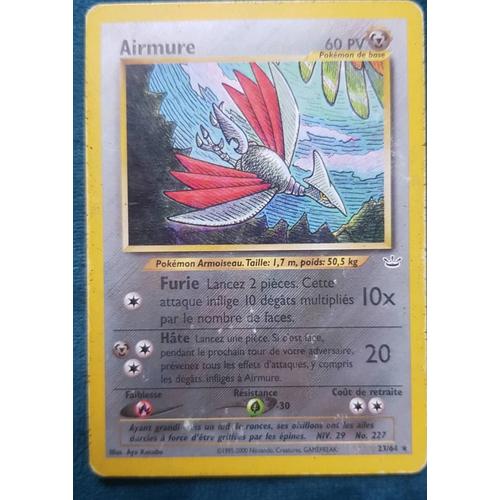 Carte Pokemon Airmure Rare (N*23/64)1995-2000
