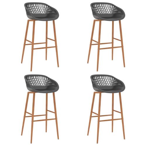 Chaises De Bar 4 Pcs Gris - Vidaxl