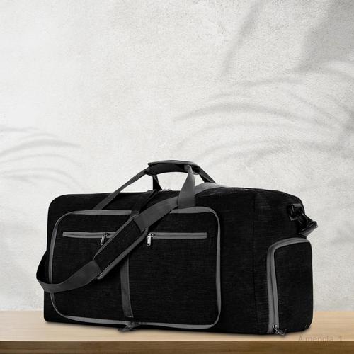 Almencla Duffle Bag Bagages Sac Hommes Étanche Sports Fourre-Tout Sac À Main Randonnée Oxford Camping Sac À Main Pliable Weekend Sac Équipement Équipement Extra Large Noir