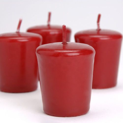 Lot de 4 bougies Votive 4,6 x 5,1 cm rouge