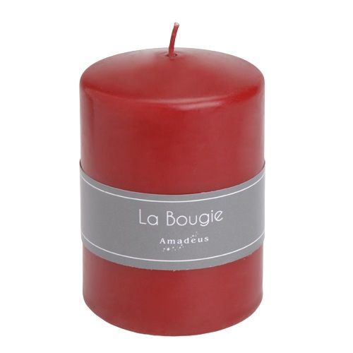 Bougie petit cylindre 7 x 10 cm rouge (lot de 6)