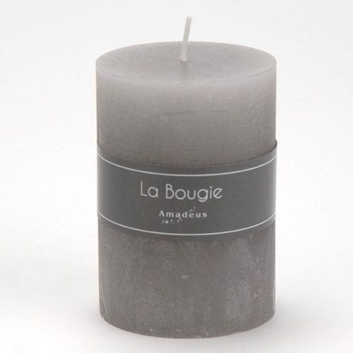 Bougie petit cylindre 7 x 10 cm gris (lot de 6)