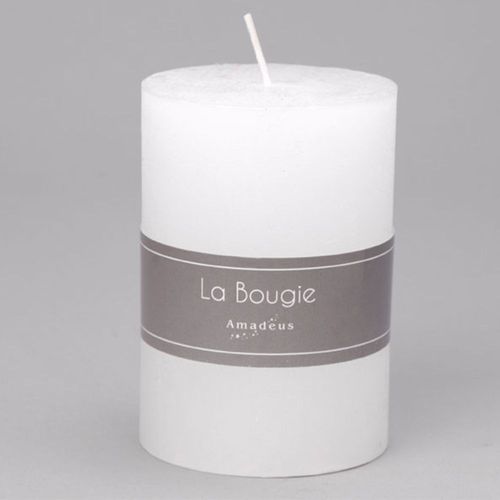 Bougie petit cylindre 7 x 10 cm blanc (lot de 6)