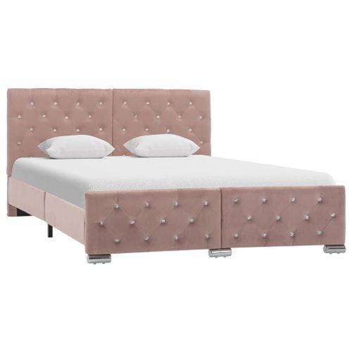 Cadre De Lit Rose Tissu 140 X 200 Cm - Vidaxl