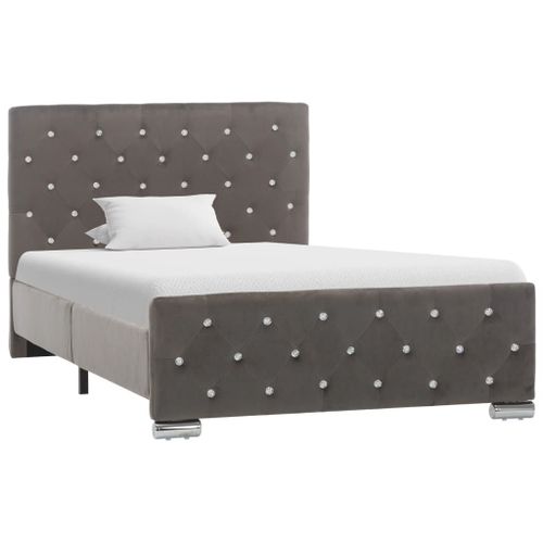 Vidaxl Cadre De Lit Gris Velours 100x200 Cm