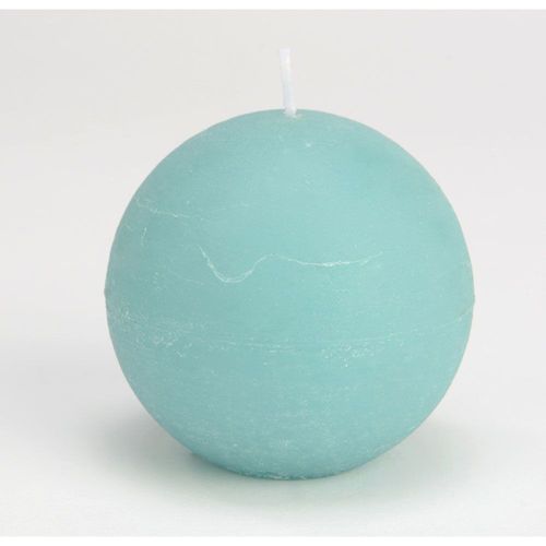 Bougie grande sphère 8 cm bleu azur (lot de 6)