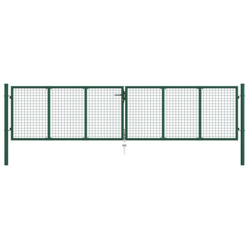Portail En Treillis De Jardin Acier 400 X 125 Cm Vert