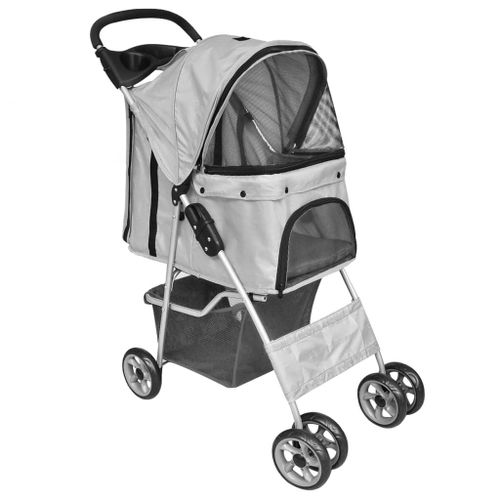 Vidaxl Poussette Pliable Pour Chiens/Chats Gris