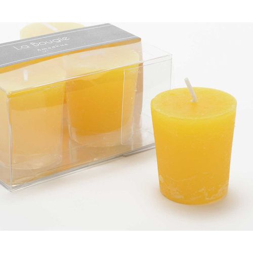Lot de 4 bougies Votive 4,3 x 4,7 cm moutarde