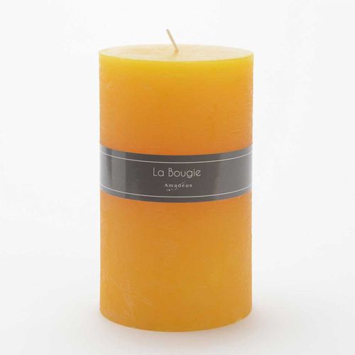 Bougie maxi cylindre moutarde 17 X 10 cm (lot de 6)