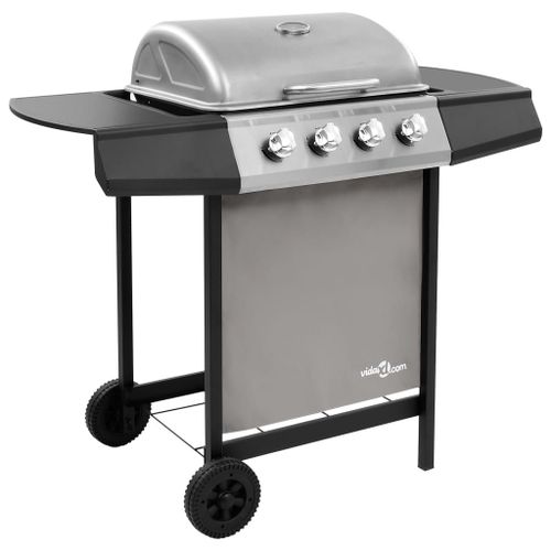 vidaXL Barbecue gril à gaz avec 4 br?leurs Noir et argenté