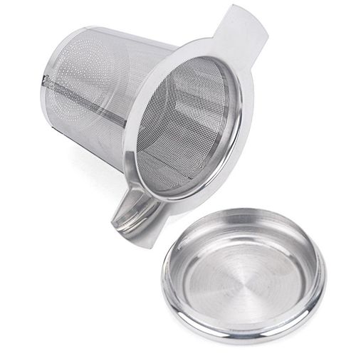 Passoire A Thé En Acier Inoxydable 304 Passoire A Thé A Double Poignée Avec Couvercle Compartiment A Thé Pour Machine A Thé, Yr2123-4 Passoire A Thé Binaurale En Acier Inoxydable + Couvercle