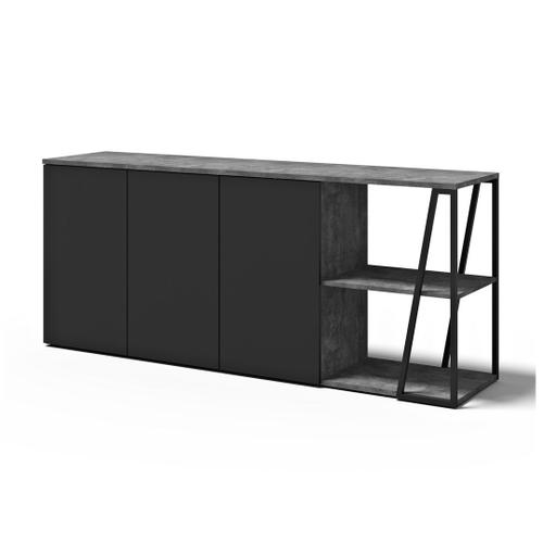 Buffet Albi Béton Et Noir - Temahome