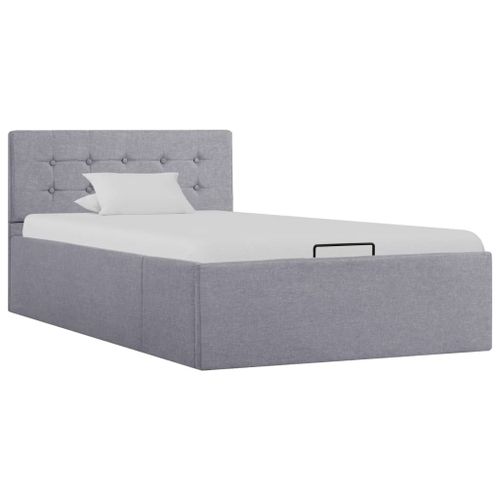 Cadre De Lit À Stockage Hydraulique Gris Clair Tissu - Vidaxl