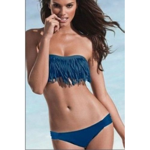 Maillot De Bain 2 Pièces Pour Femme À Franges Taille 34 À 40 Neuf