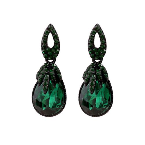 Gorgeous Dark Green Water Drops Earrings Jewelry Gifts For Female Anniversary