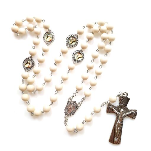Collier Chapelet Catholique En Argent 925 Plaqué Or 18K - Médaille Vierge Marie + Croix, Longueur 48 Cm, Made In Italy