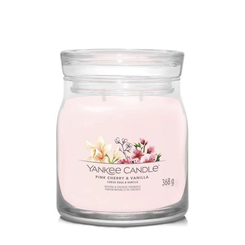 Bougie signature cerise rose et vanille modèle moyen