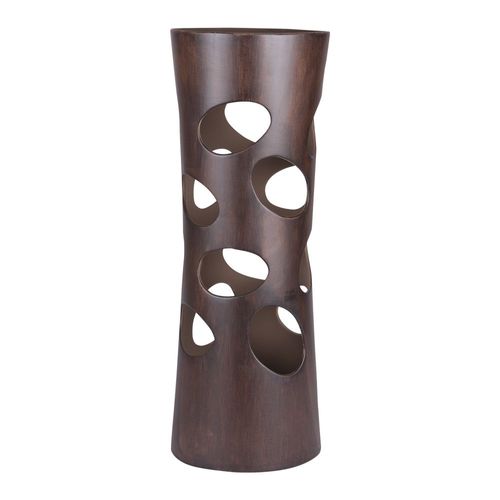 Lampe Totem Effet Bois Forme Évasée 60cm