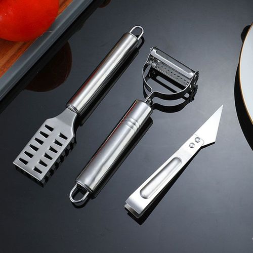 Ensemble De Rabot A Écailles De Poisson En Acier Inoxydable Couteau A Éplucher Melon Rabot Pince A Plumes De Canard Rabot A Double Tete Cuisine Trois Pieces Petit Ensemble D'outils, Cuisine Ensemble De Trois Pieces