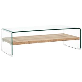 Vidaxl Table Basse Clair 98x45x31 Cm Verre Trempé
