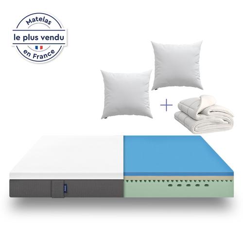 Emma | Pack Original 180x200 Cm | Matelas Mémoire De Forme | Confort Optimal N°1 En France | 2 Oreillers Nuage Essentiel + Couette Nuage