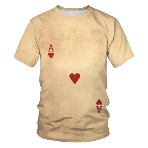 T-Shirt De Jeu De Cartes À Jouer Pour Hommes,Impression 3d,Motif De Poker,Bonne Chance,Confortable,Sport,Respirant,Jeux,Chemise Pour Hommes,Mode