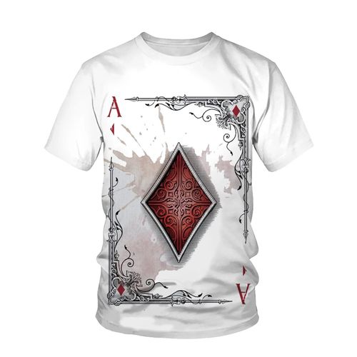 T-Shirt De Jeu De Cartes À Jouer Pour Hommes,Impression 3d,Motif De Poker,Bonne Chance,Confortable,Sport,Respirant,Jeux,Chemise Pour Hommes,Mode
