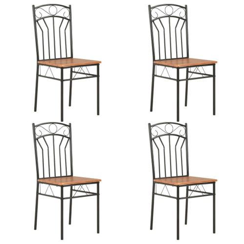 Vidaxl Chaises De Salle À Manger 4 Pcs Marron Mdf