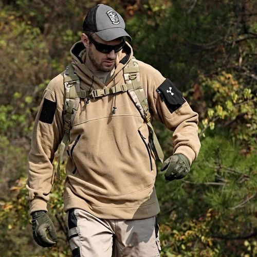 Stoureg-Veste À Capuche Smile Pour Homme,Pull Chaud,Chemise De Randonnée Thermique Coupe-Vent,Vêtements De Chasse