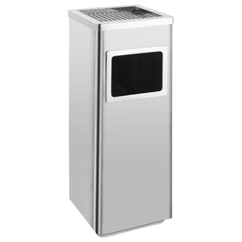 Vidaxl Poubelle À Cendrier D'hôtel 36 L Acier Inoxydable