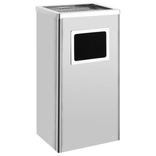 Vidaxl Poubelle À Cendrier D'hôtel 45 L Acier Inoxydable