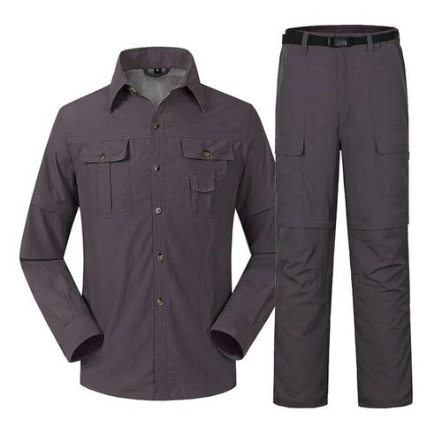 Trvlwego-Chemise Et Pantalon De Pêche Pour Homme,Vêtements D'été,Trekking,Camping En Plein Air,Protection Uv,Séchage Rapide,Ensemble Amovible