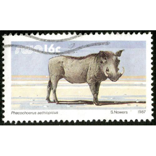 Timbre Oblitéré Swa, Phacochoerus Aethiopicus, S. Nowers, 1987, 16c